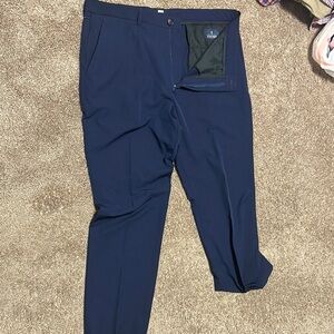 Stafford Blue Dress Pants Tailored Flat Front